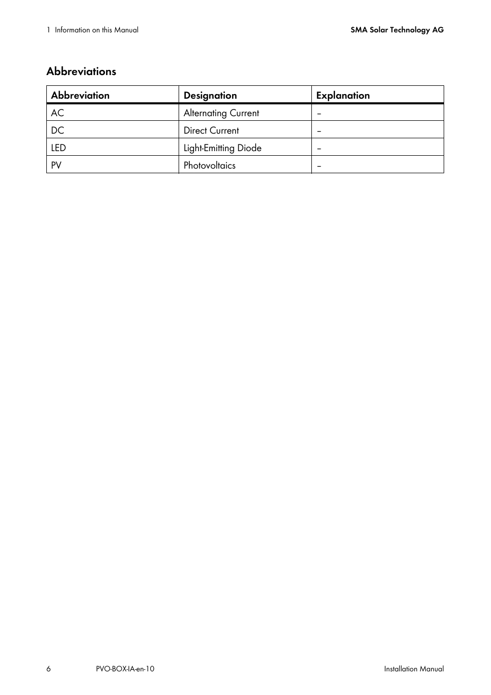 SMA PVO-N-20 User Manual | Page 6 / 56