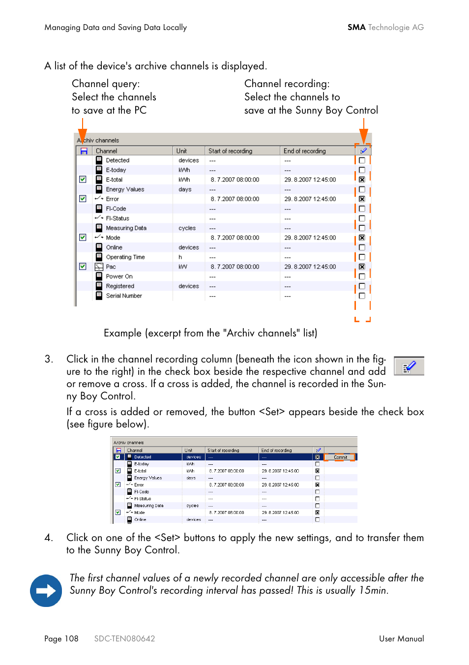 SMA Sunny Data Control V.4.2 User Manual | Page 108 / 196