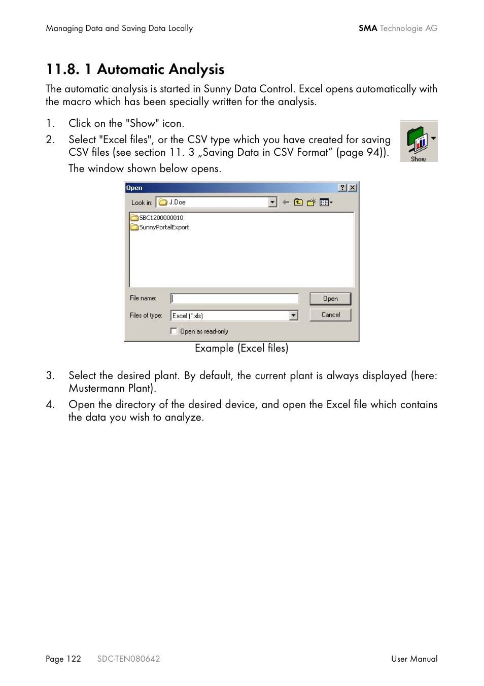 1 automatic analysis | SMA Sunny Data Control V.4.2 User Manual | Page 122 / 196