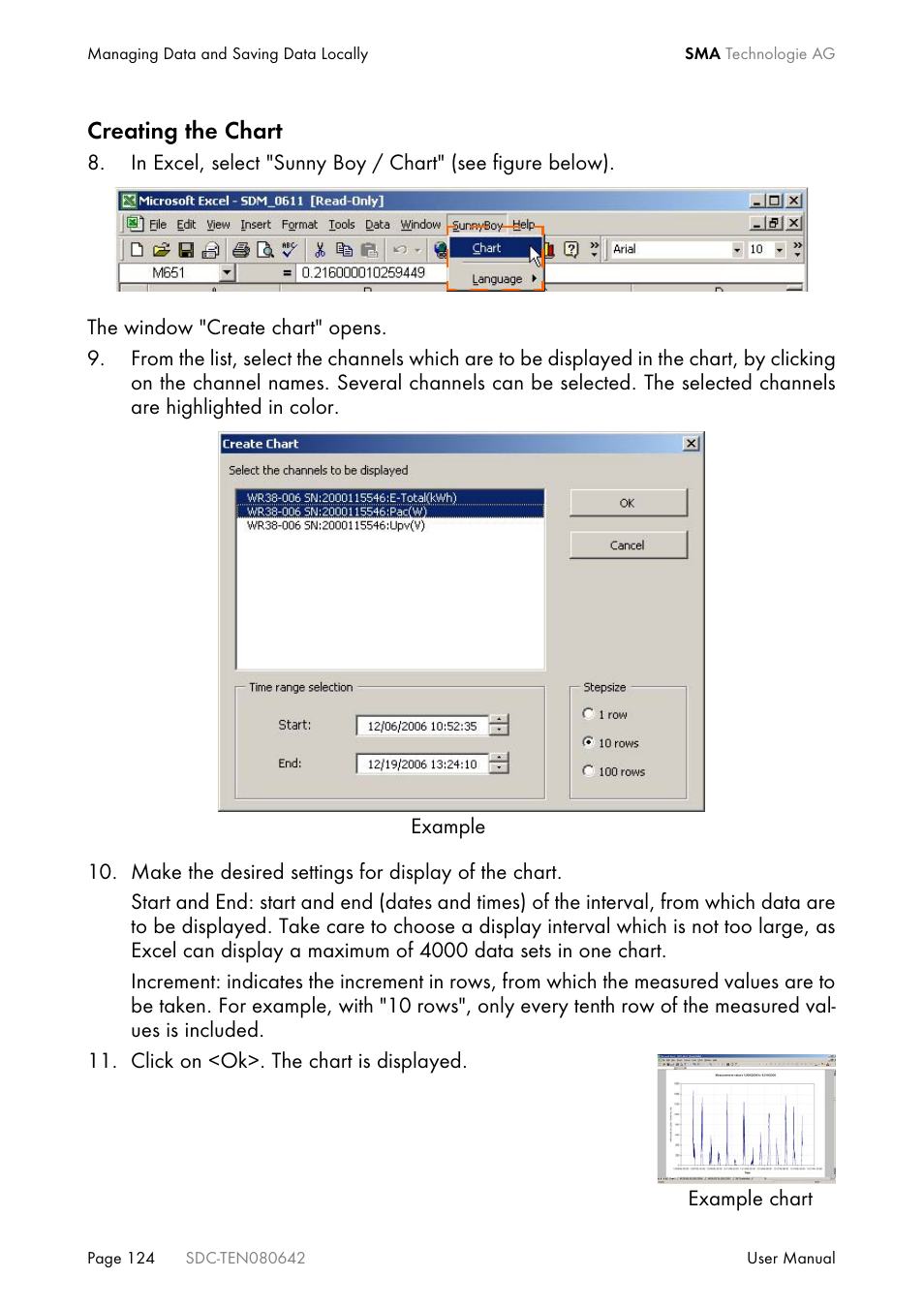 Creating the chart | SMA Sunny Data Control V.4.2 User Manual | Page 124 / 196