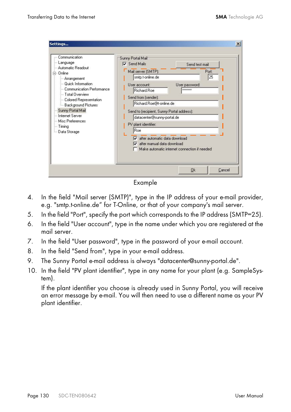 SMA Sunny Data Control V.4.2 User Manual | Page 130 / 196