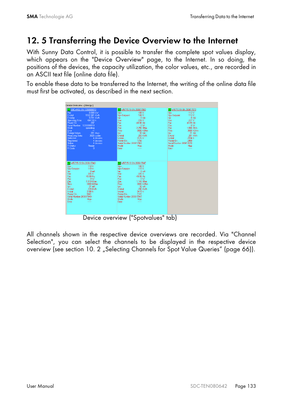 5 transferring the device overview to the internet | SMA Sunny Data Control V.4.2 User Manual | Page 133 / 196