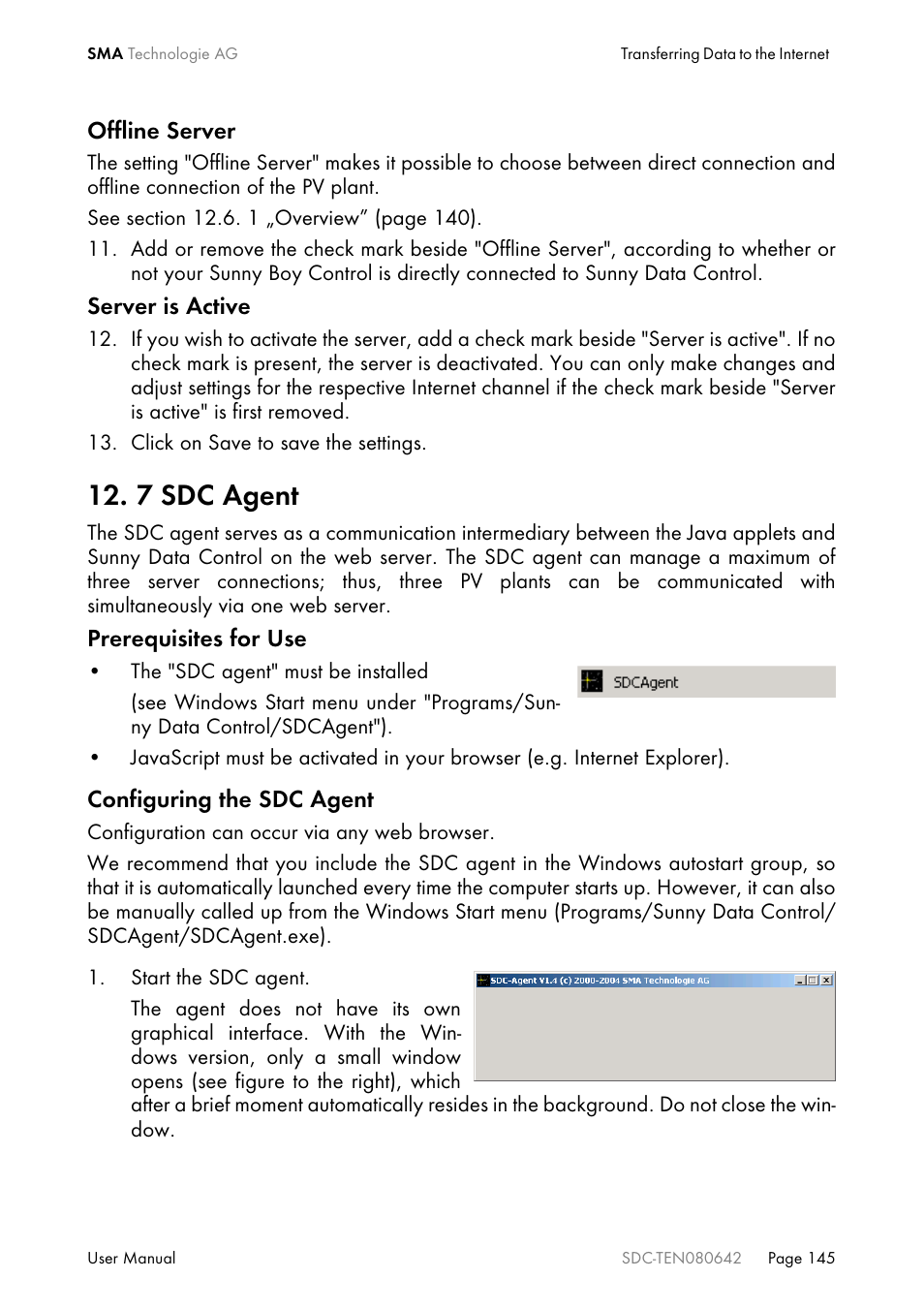 7 sdc agent | SMA Sunny Data Control V.4.2 User Manual | Page 145 / 196