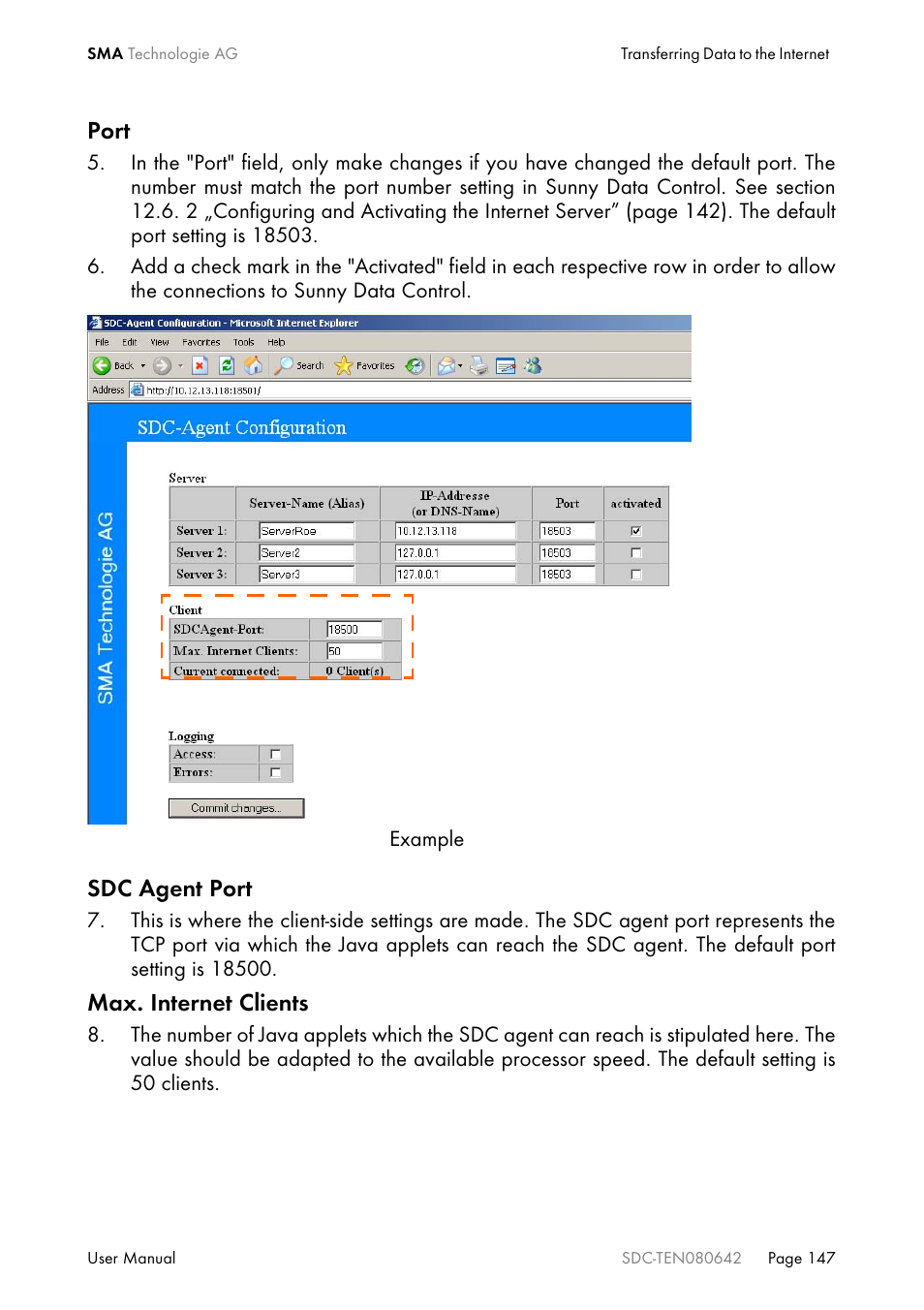 SMA Sunny Data Control V.4.2 User Manual | Page 147 / 196