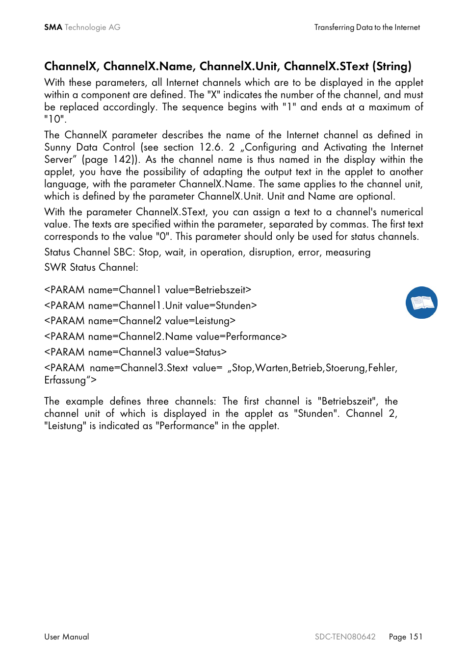 SMA Sunny Data Control V.4.2 User Manual | Page 151 / 196