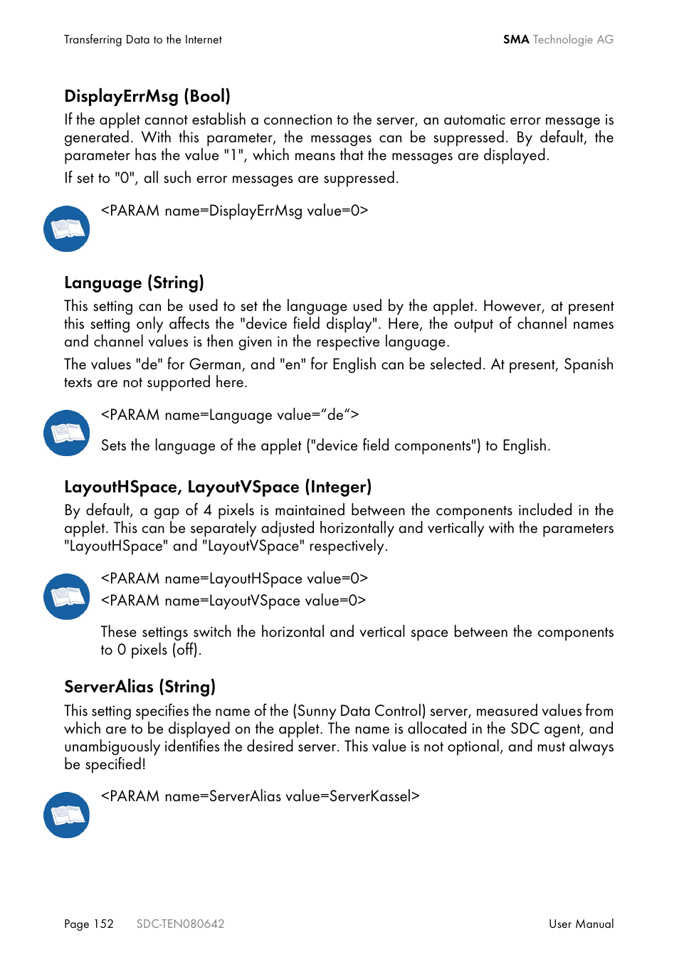 SMA Sunny Data Control V.4.2 User Manual | Page 152 / 196