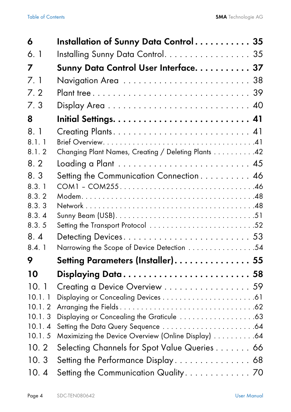 SMA Sunny Data Control V.4.2 User Manual | Page 4 / 196