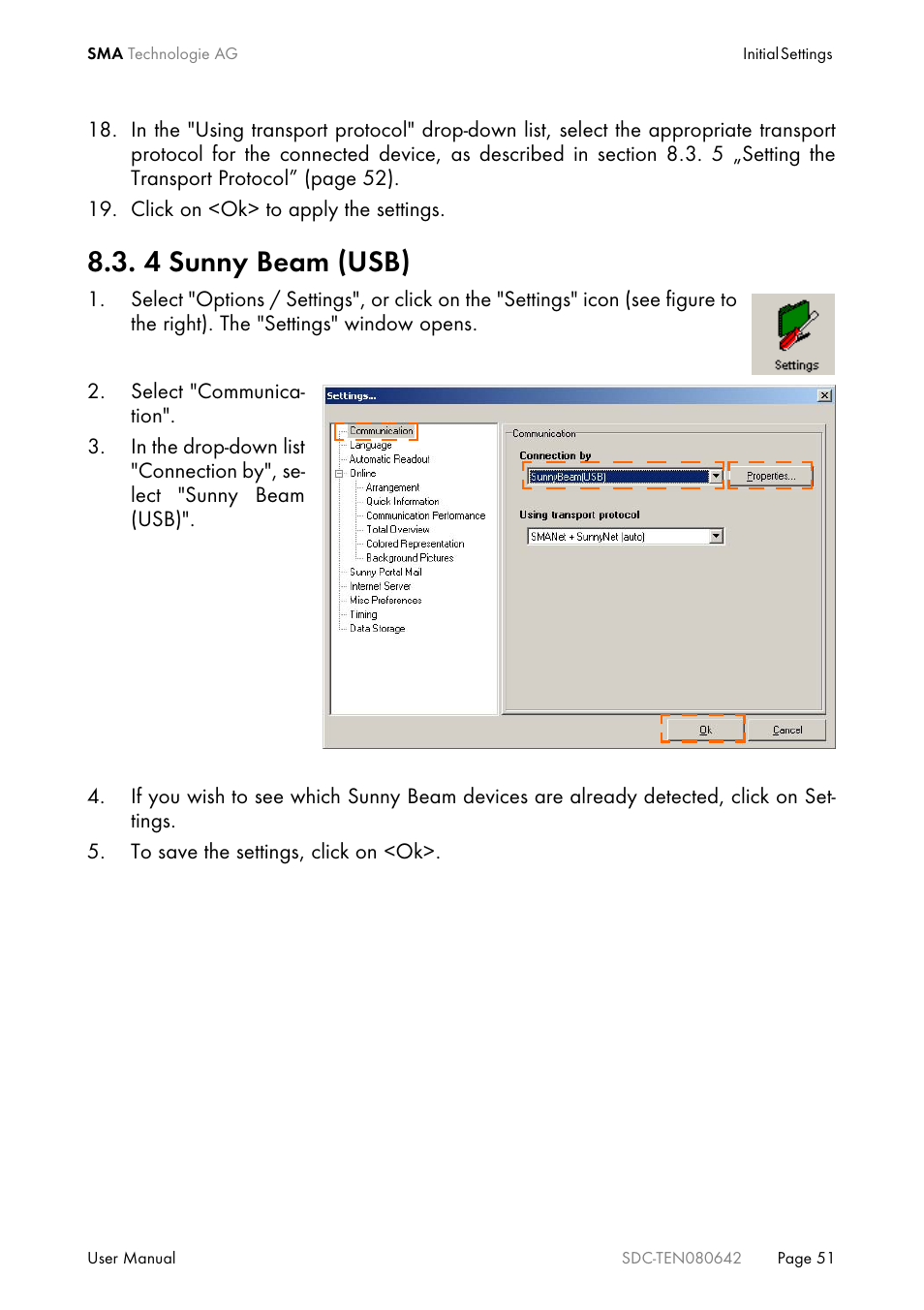 4 sunny beam (usb), Sunny beam (usb) | SMA Sunny Data Control V.4.2 User Manual | Page 51 / 196