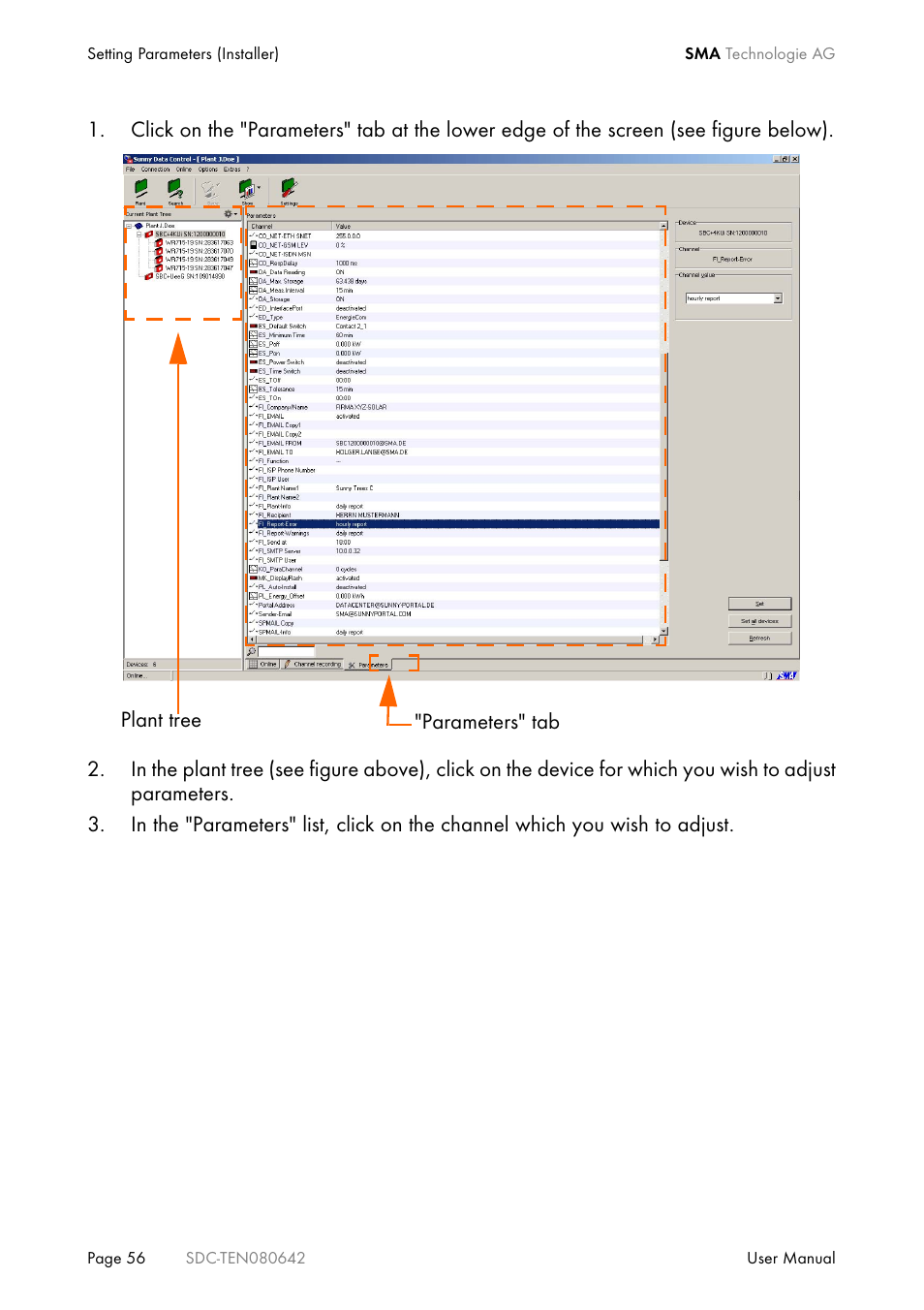 SMA Sunny Data Control V.4.2 User Manual | Page 56 / 196