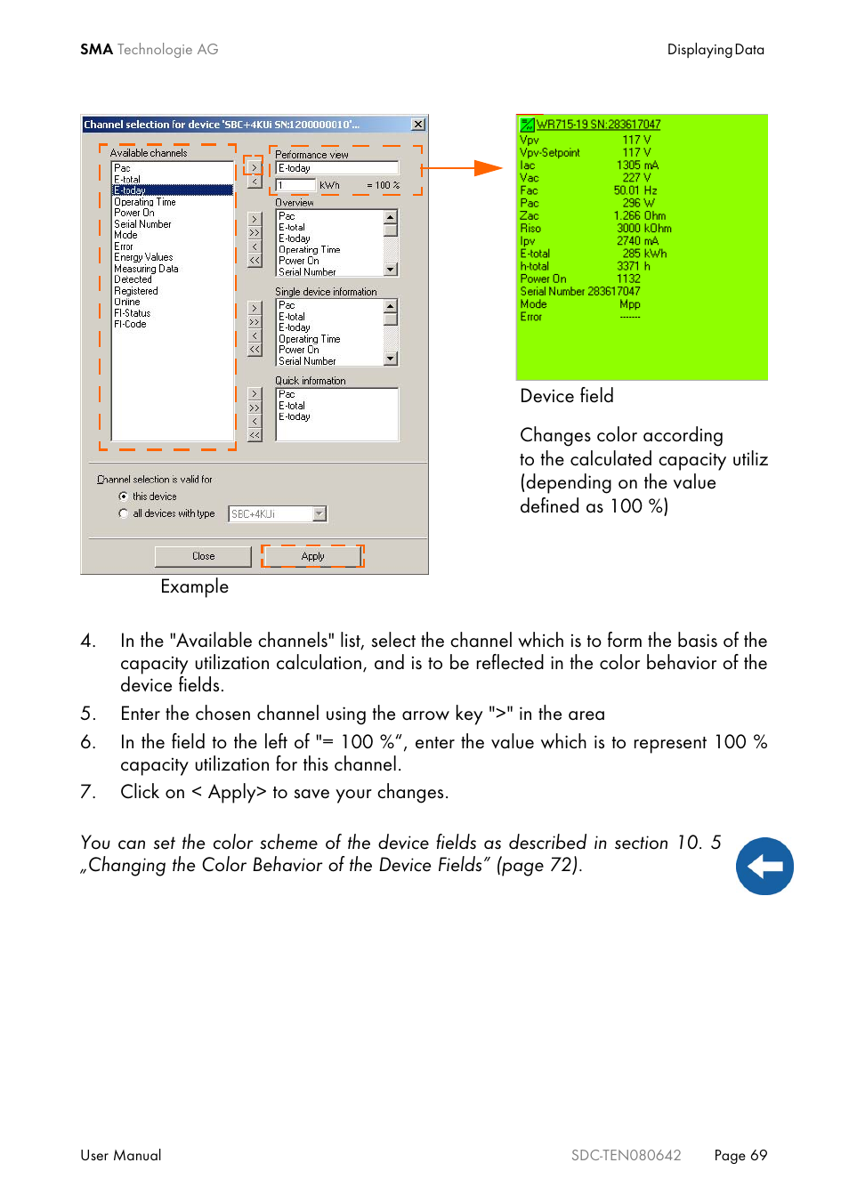 SMA Sunny Data Control V.4.2 User Manual | Page 69 / 196