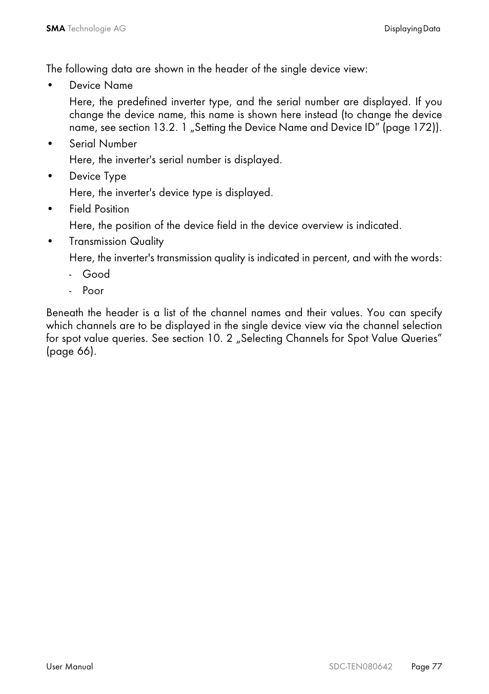 SMA Sunny Data Control V.4.2 User Manual | Page 77 / 196