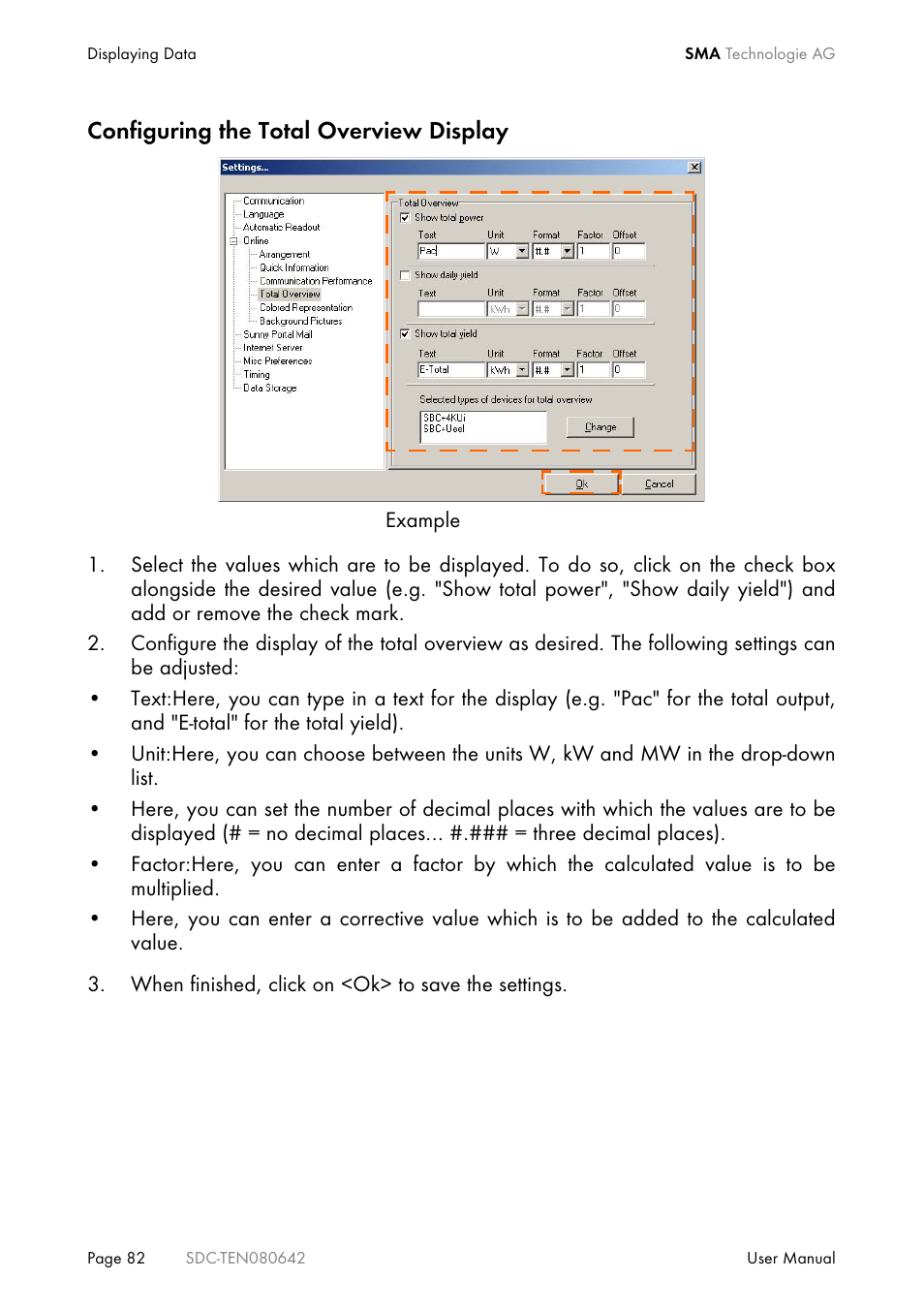 SMA Sunny Data Control V.4.2 User Manual | Page 82 / 196