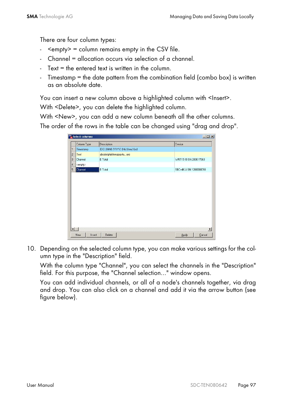SMA Sunny Data Control V.4.2 User Manual | Page 97 / 196