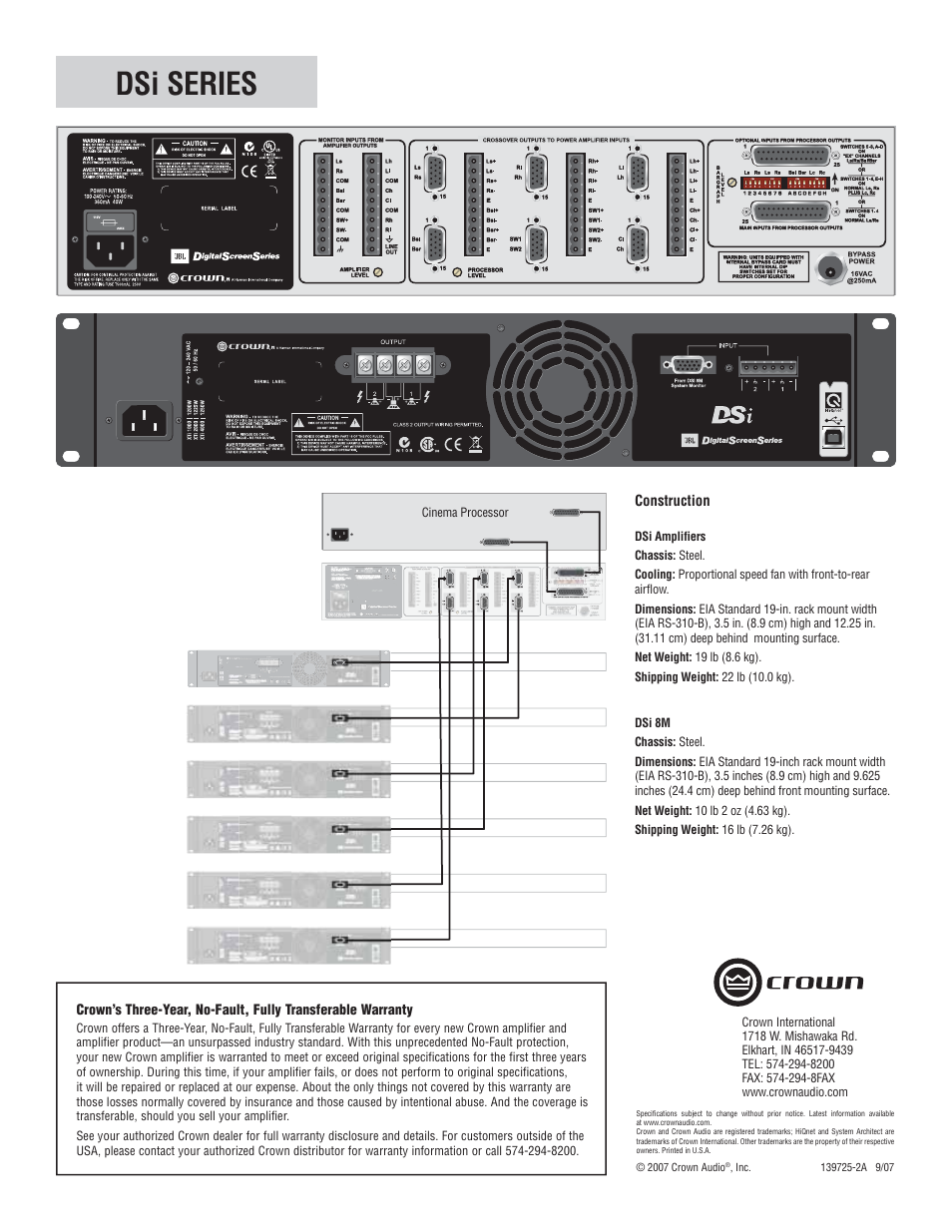 Dsi series | Crown Audio DSi Series User Manual | Page 2 / 2