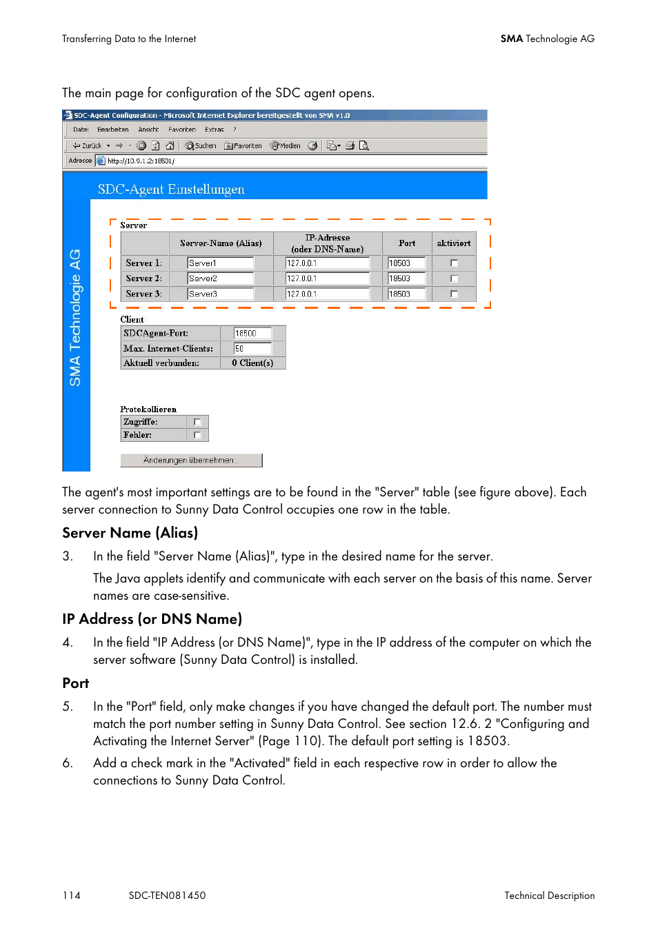 SMA Sunny Data Control V.5.0 User Manual | Page 112 / 156