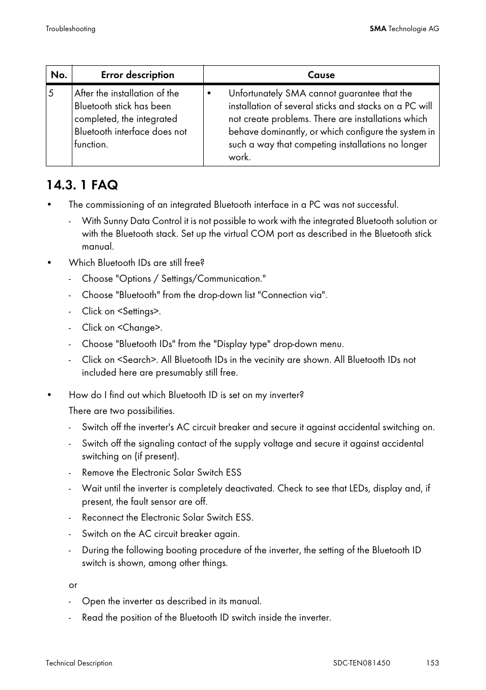 1 faq | SMA Sunny Data Control V.5.0 User Manual | Page 151 / 156