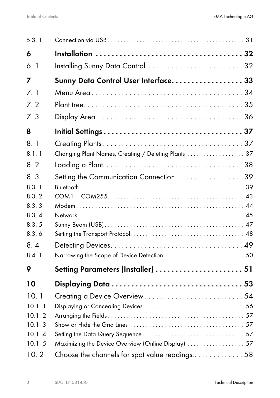 SMA Sunny Data Control V.5.0 User Manual | Page 3 / 156