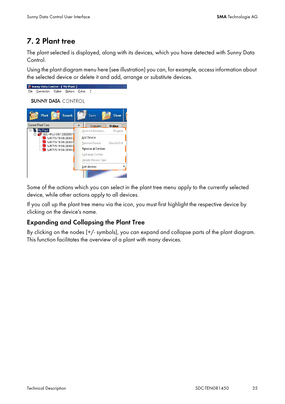 2 plant tree, Plant tree | SMA Sunny Data Control V.5.0 User Manual | Page 33 / 156