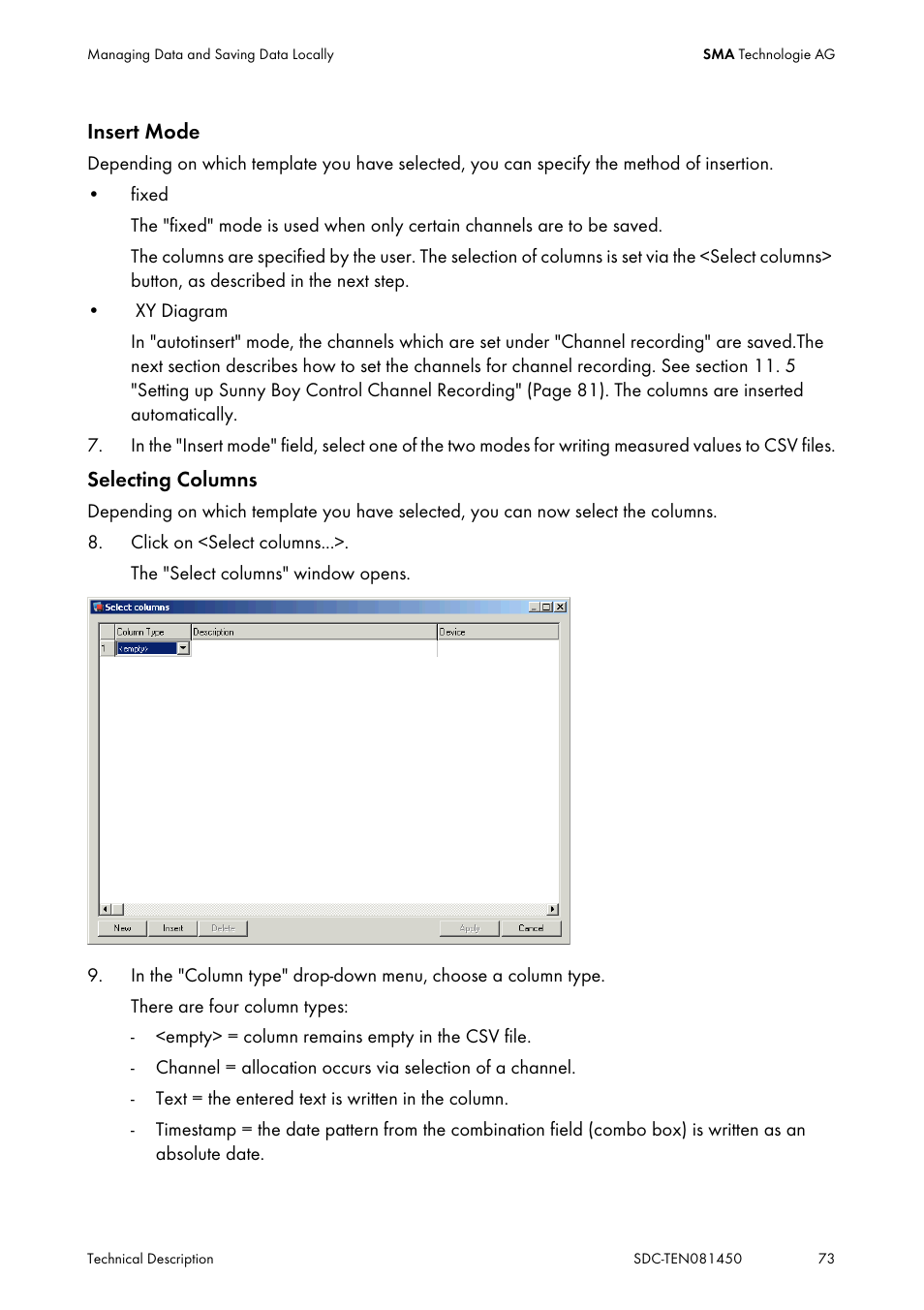 SMA Sunny Data Control V.5.0 User Manual | Page 71 / 156