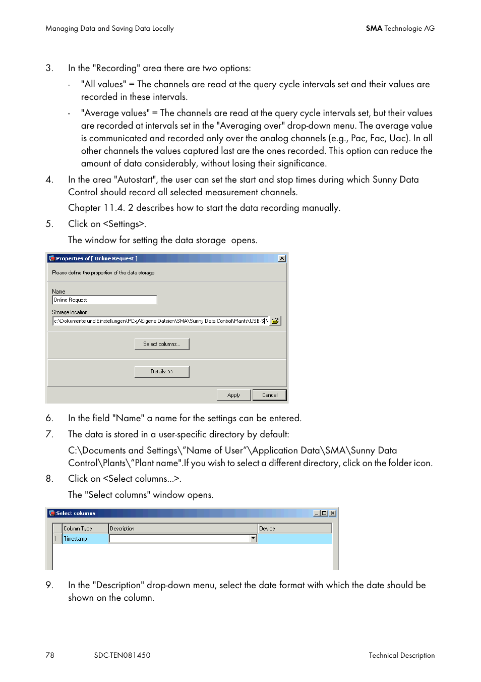 SMA Sunny Data Control V.5.0 User Manual | Page 76 / 156