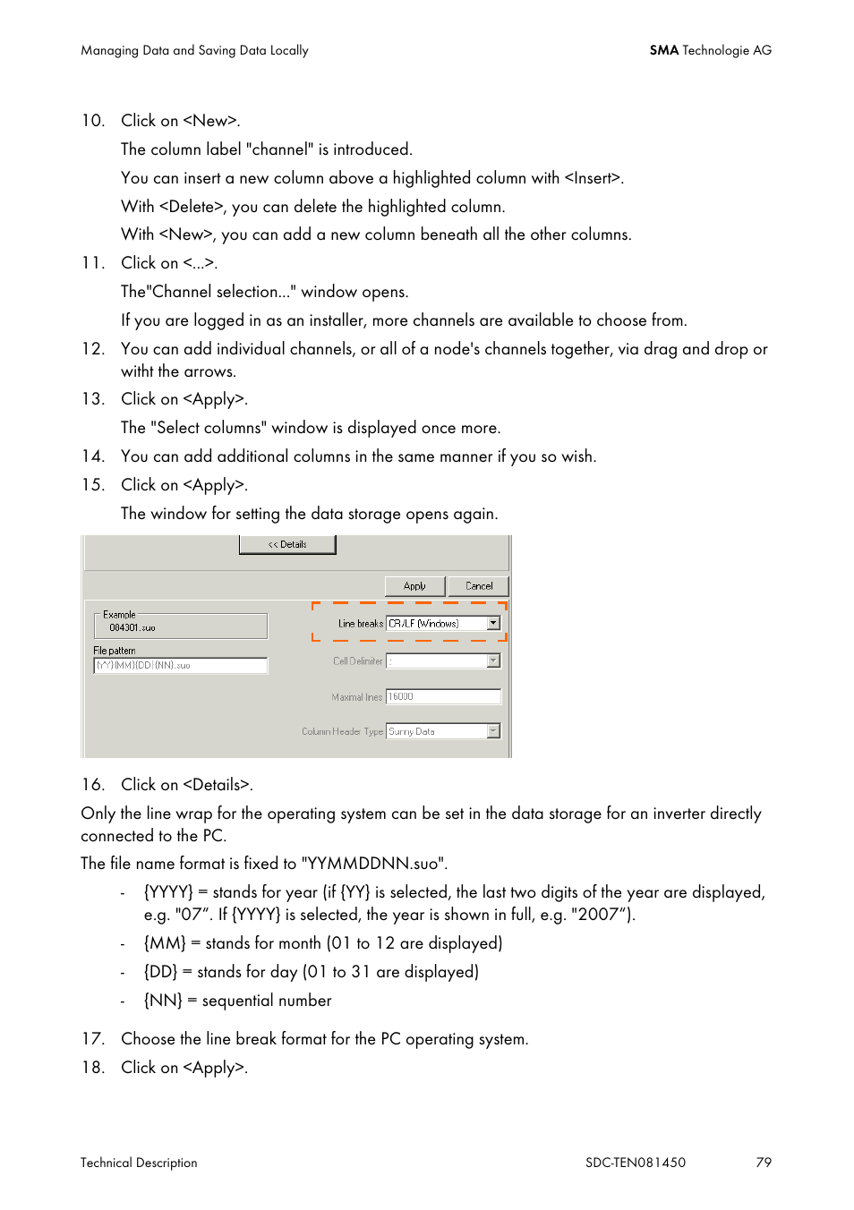 SMA Sunny Data Control V.5.0 User Manual | Page 77 / 156
