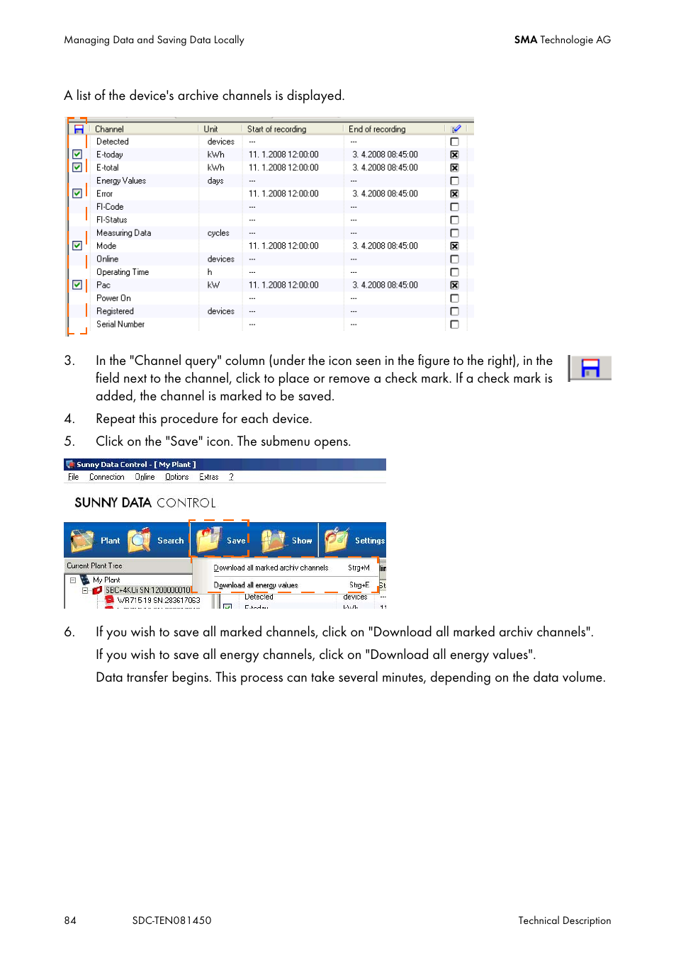 SMA Sunny Data Control V.5.0 User Manual | Page 82 / 156
