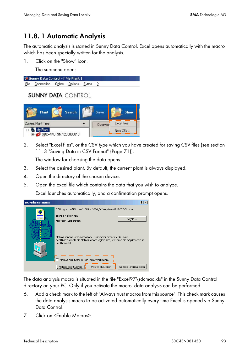 1 automatic analysis, Automatic analysis | SMA Sunny Data Control V.5.0 User Manual | Page 91 / 156