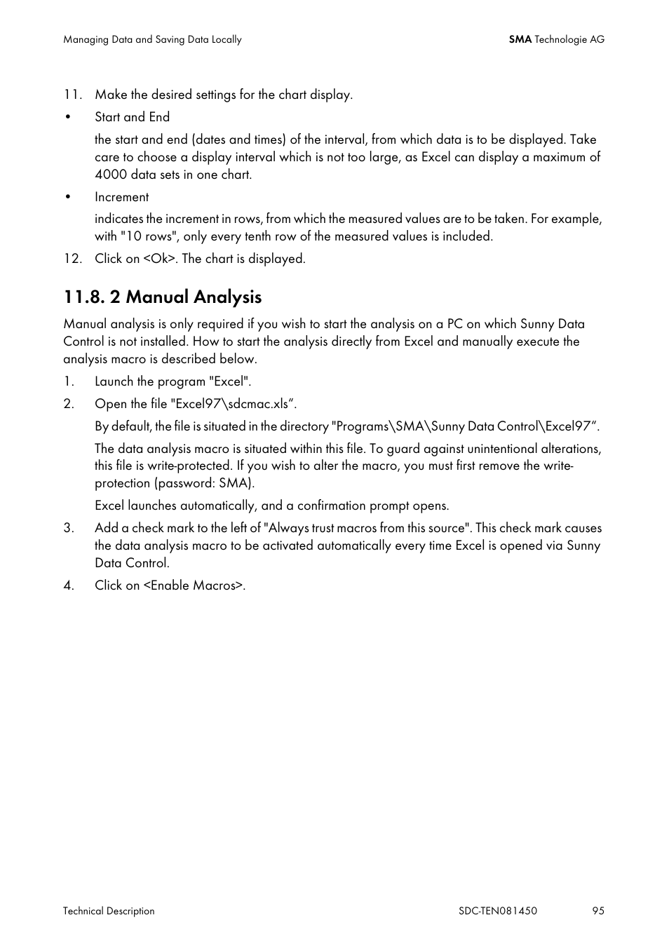 2 manual analysis, Manual analysis | SMA Sunny Data Control V.5.0 User Manual | Page 93 / 156