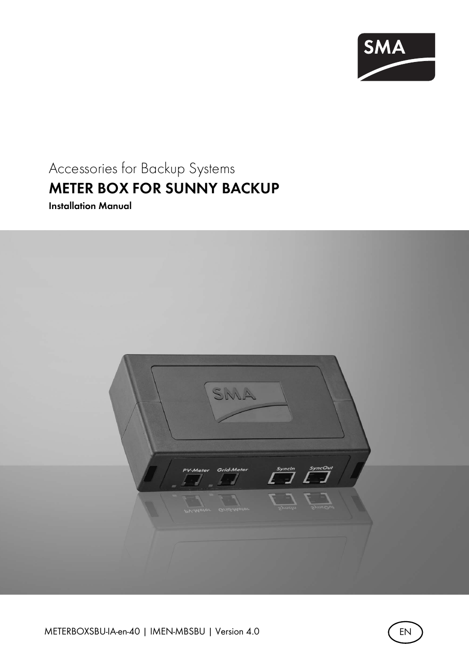 SMA METER BOX FOR SUNNY BACKUP User Manual | 40 pages