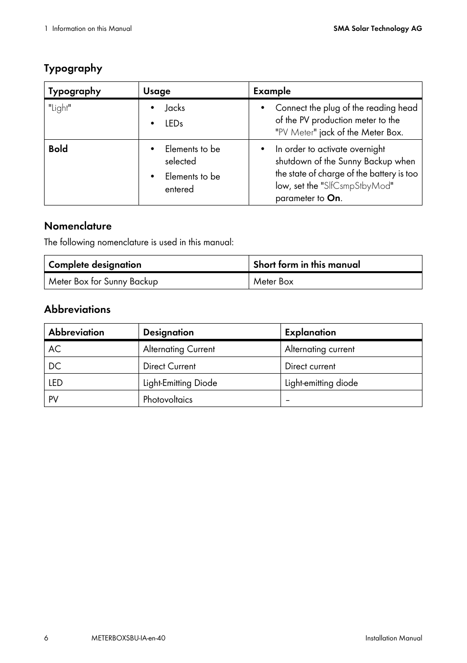 SMA METER BOX FOR SUNNY BACKUP User Manual | Page 6 / 40