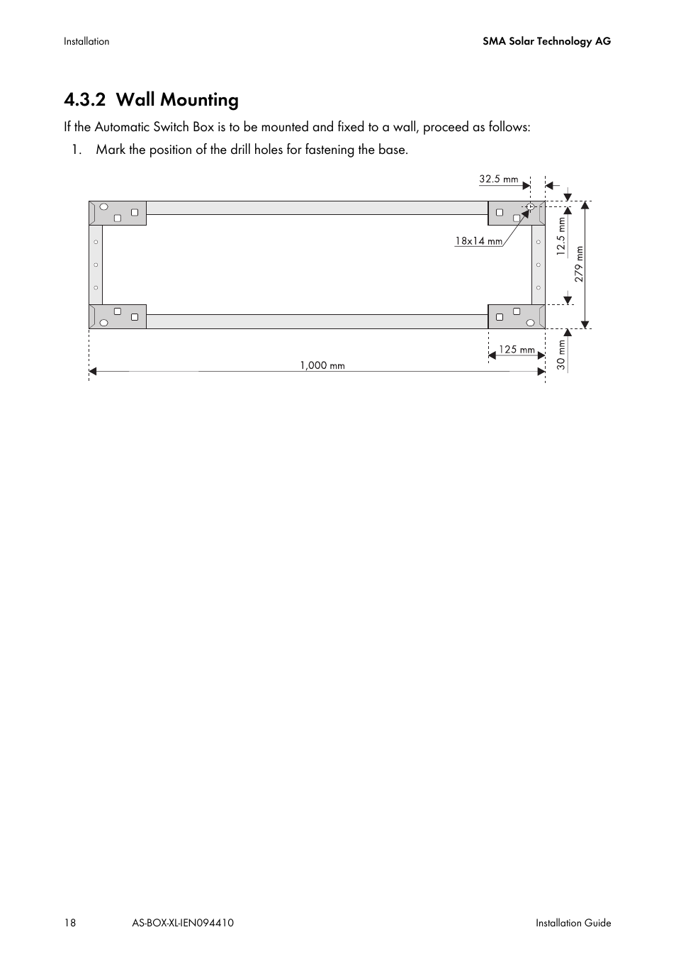 2 wall mounting, Wall mounting | SMA AUTOMATIC SWITCH BOX XL User Manual | Page 18 / 54