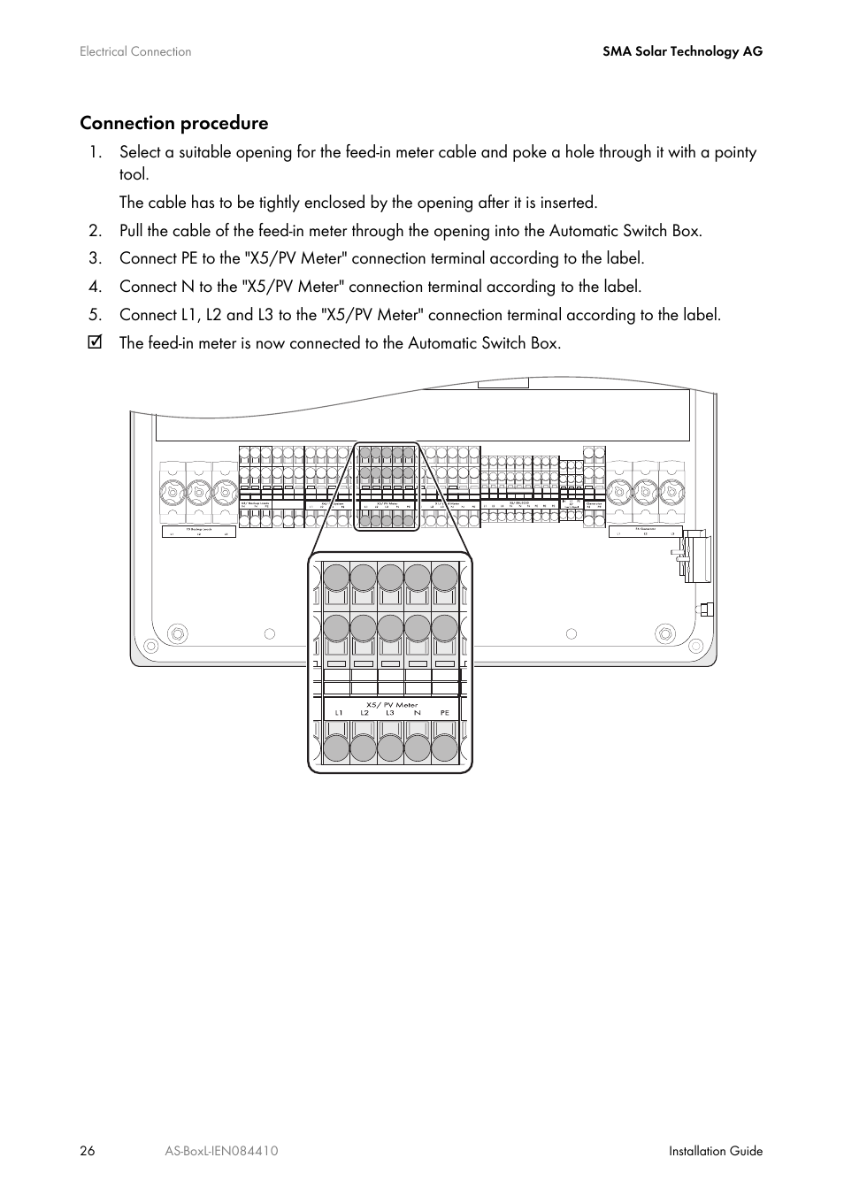 Connection procedure | SMA AUTOMATIC SWITCH BOX L User Manual | Page 26 / 48