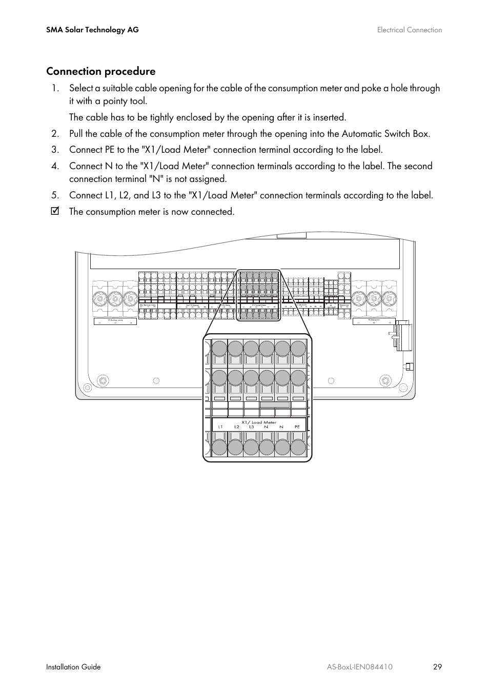 Connection procedure | SMA AUTOMATIC SWITCH BOX L User Manual | Page 29 / 48