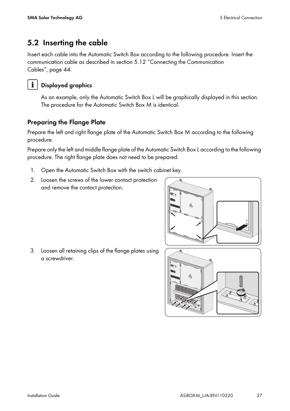 2 inserting the cable, Inserting the cable | SMA AUTOMATIC SWITCH BOX M-20 User Manual | Page 27 / 64