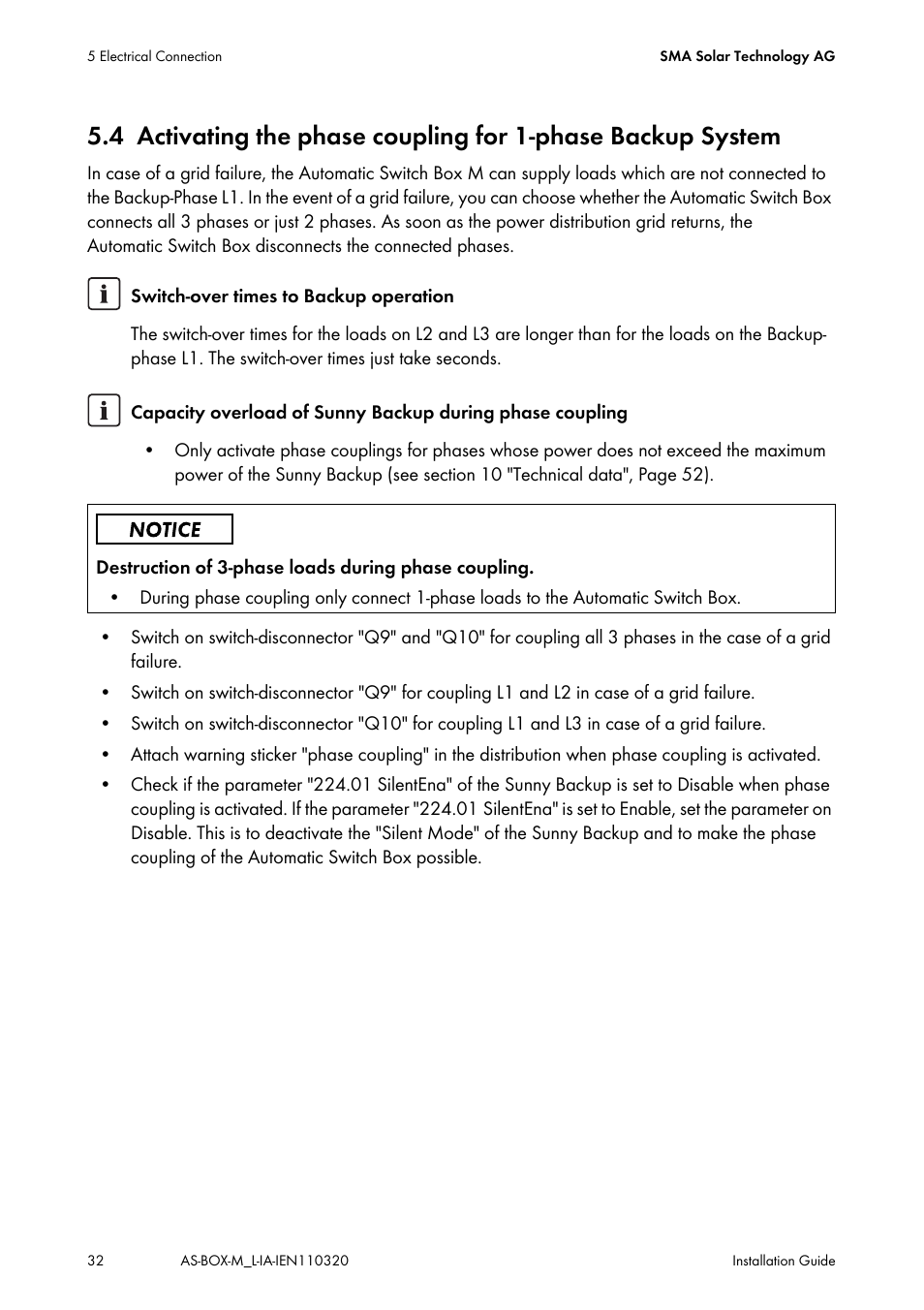 SMA AUTOMATIC SWITCH BOX M-20 User Manual | Page 32 / 64