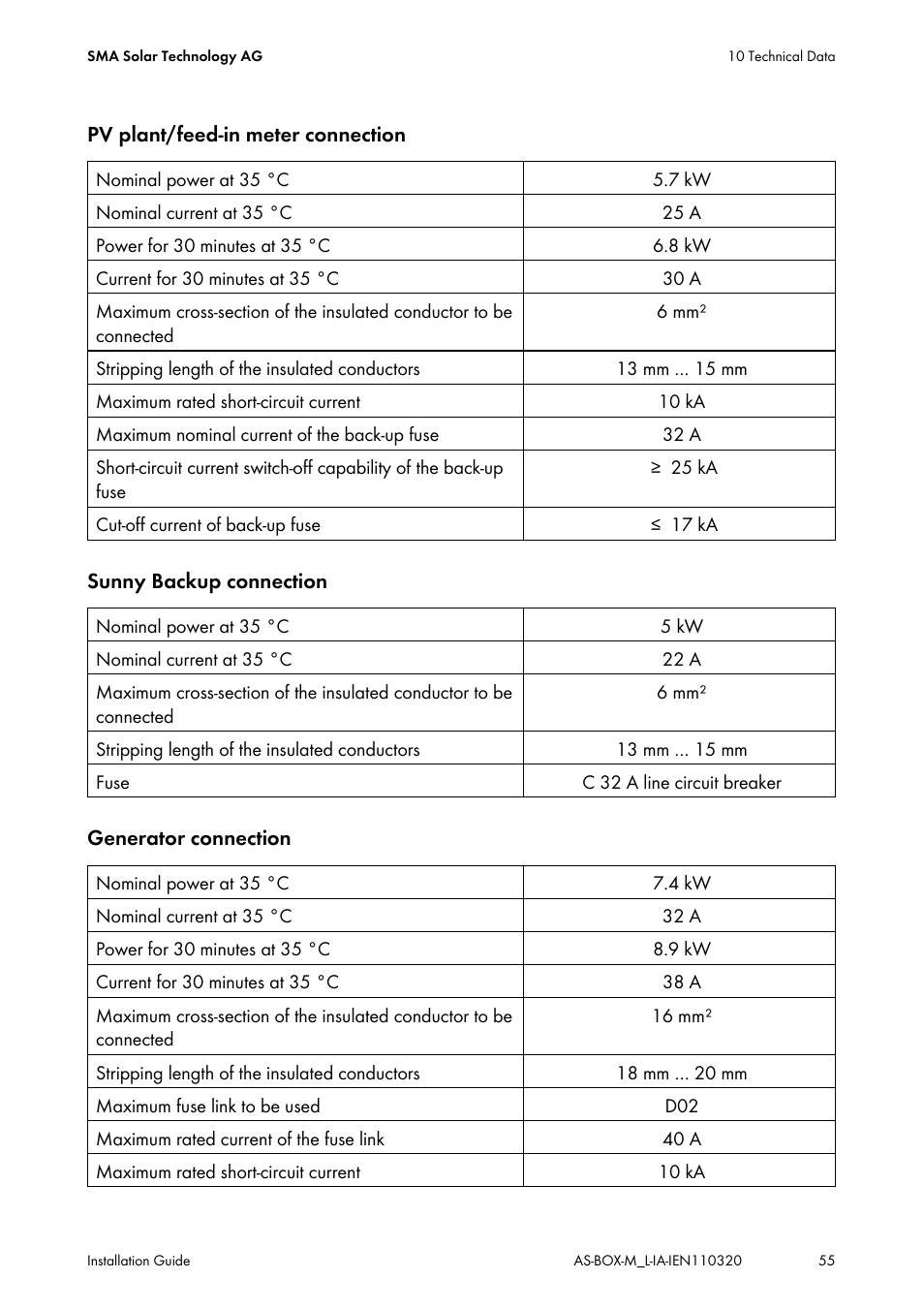 SMA AUTOMATIC SWITCH BOX M-20 User Manual | Page 55 / 64