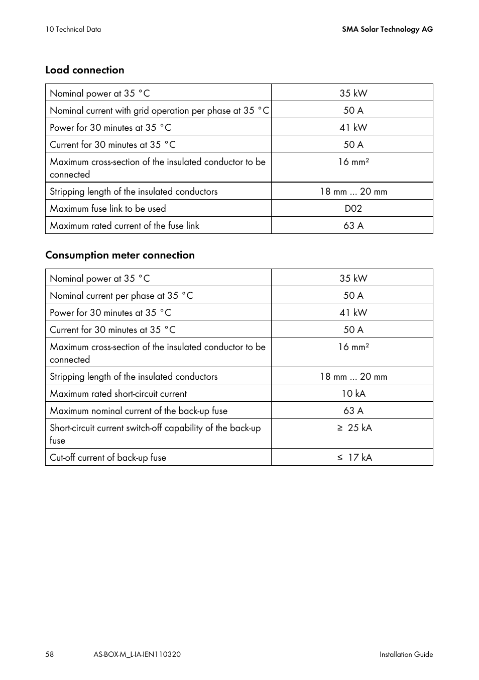 SMA AUTOMATIC SWITCH BOX M-20 User Manual | Page 58 / 64