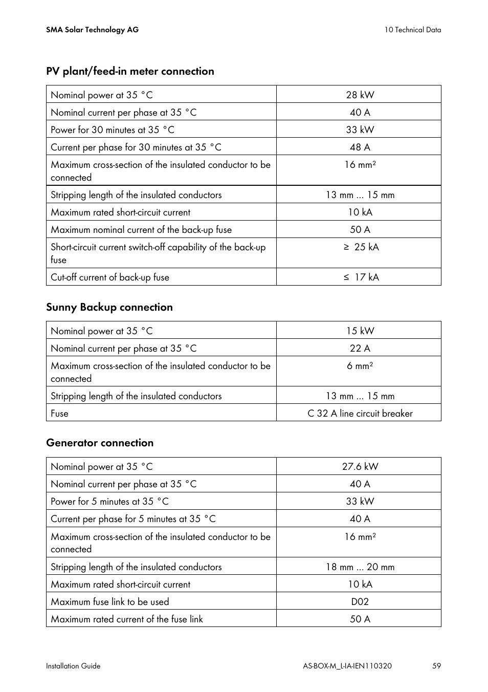 SMA AUTOMATIC SWITCH BOX M-20 User Manual | Page 59 / 64