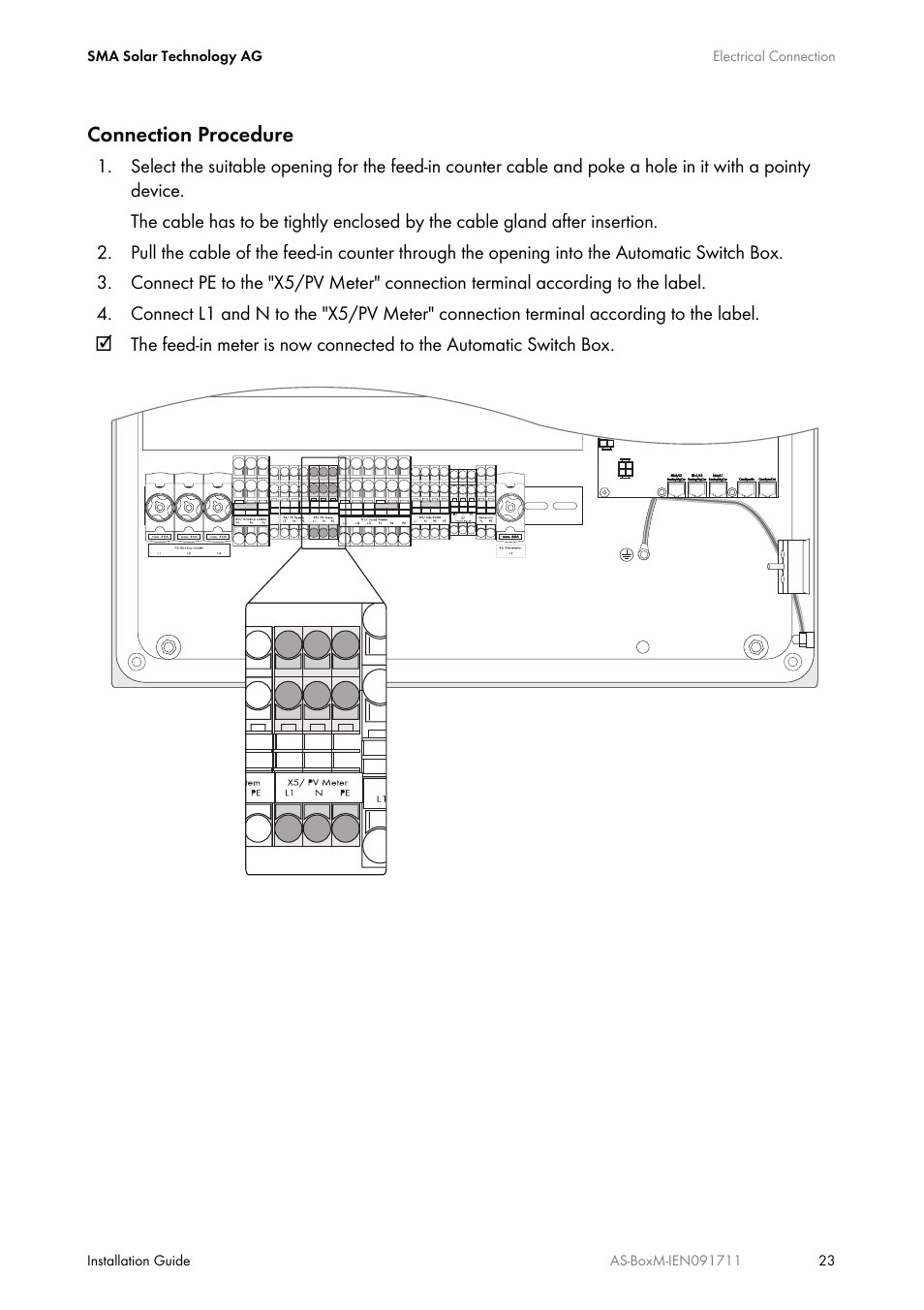 Connection procedure | SMA AUTOMATIC SWITCH BOX M User Manual | Page 23 / 44