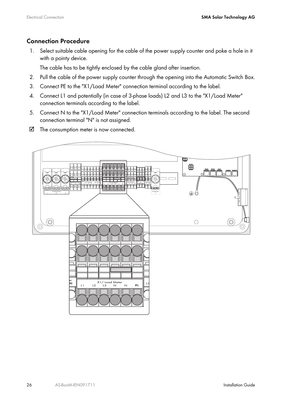 Connection procedure | SMA AUTOMATIC SWITCH BOX M User Manual | Page 26 / 44