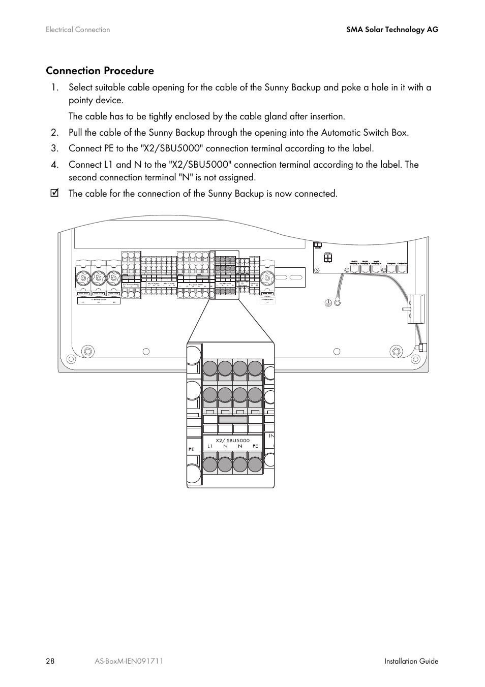 Connection procedure | SMA AUTOMATIC SWITCH BOX M User Manual | Page 28 / 44