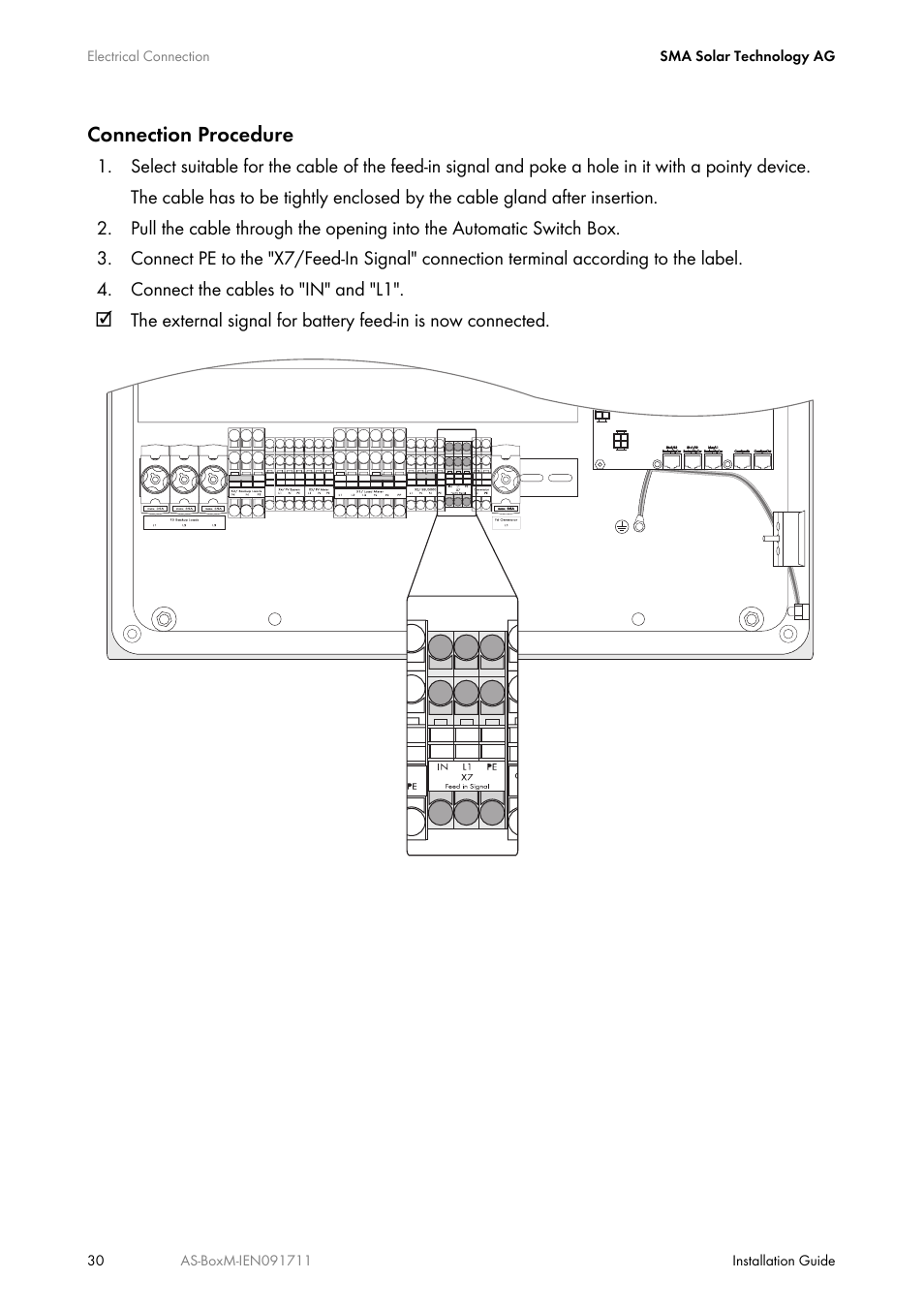 Connection procedure | SMA AUTOMATIC SWITCH BOX M User Manual | Page 30 / 44