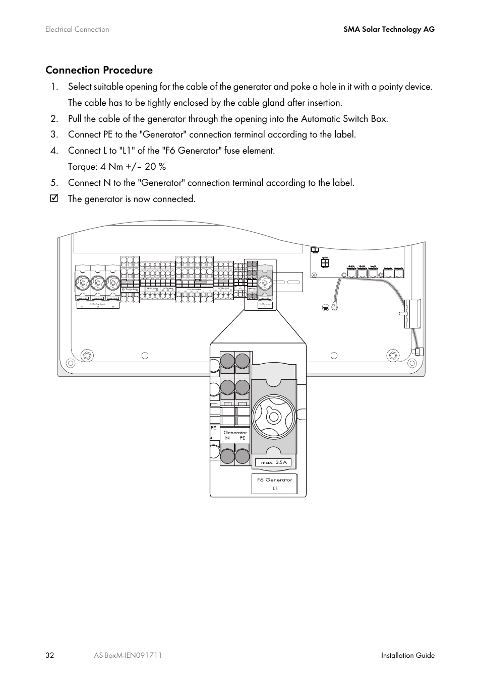 Connection procedure | SMA AUTOMATIC SWITCH BOX M User Manual | Page 32 / 44