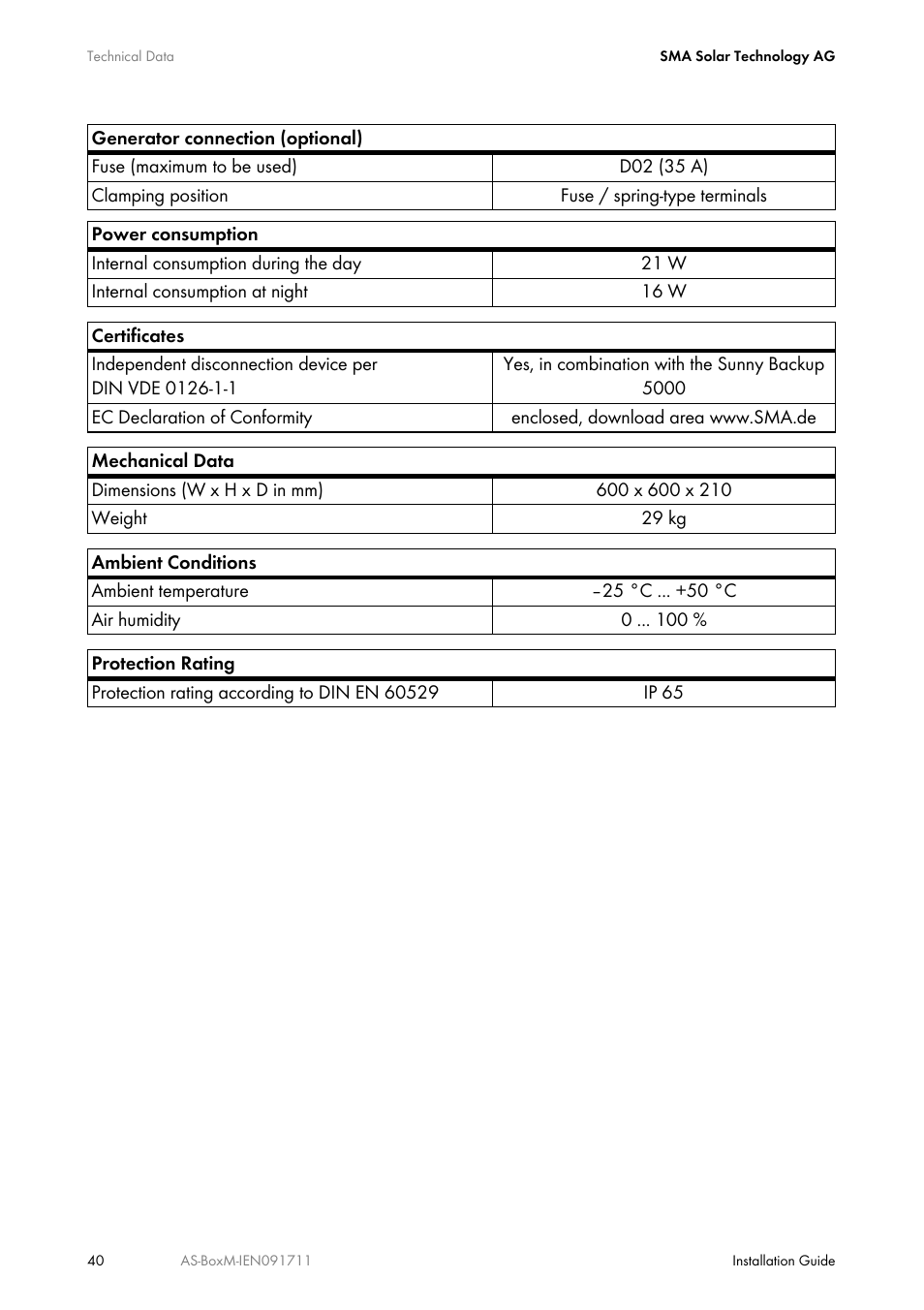 SMA AUTOMATIC SWITCH BOX M User Manual | Page 40 / 44