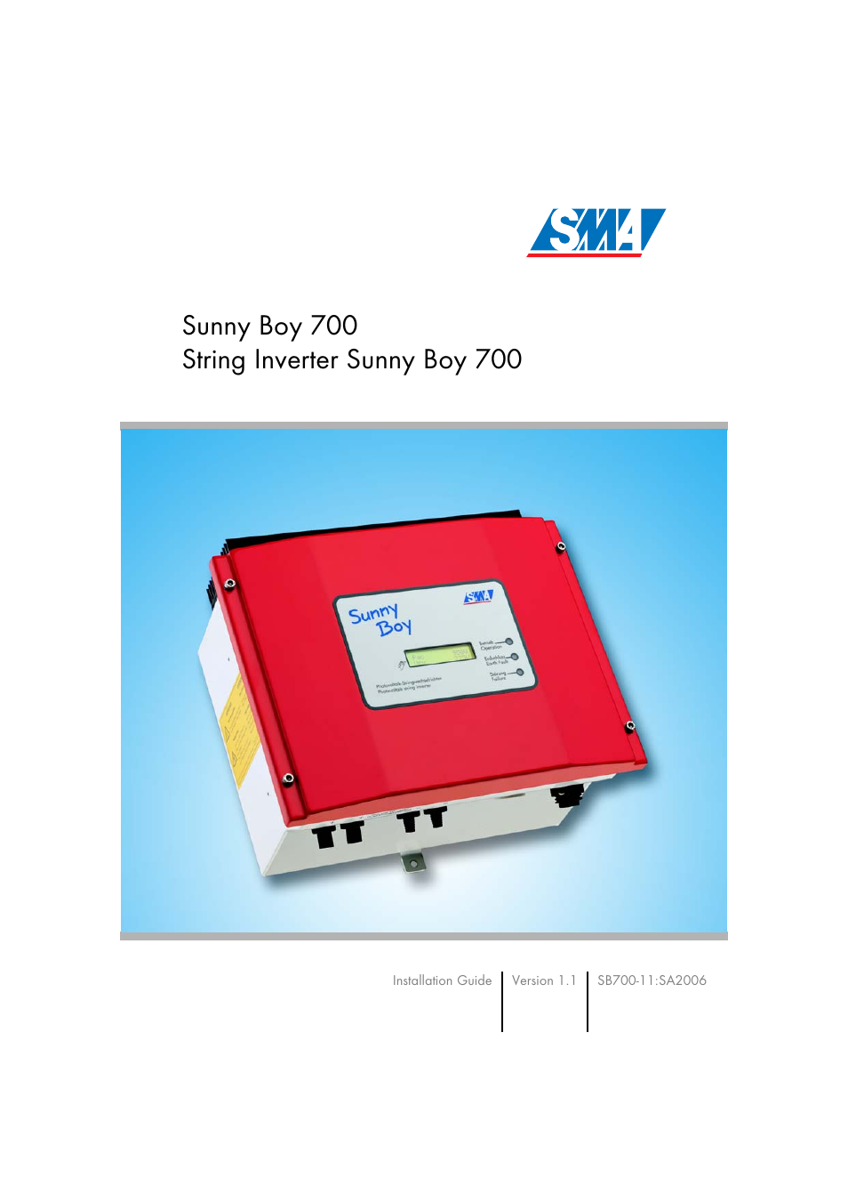 SMA SB 700 User Manual | 52 pages