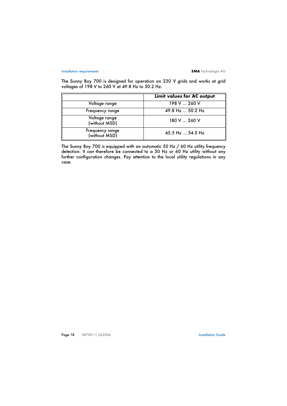 SMA SB 700 User Manual | Page 18 / 52