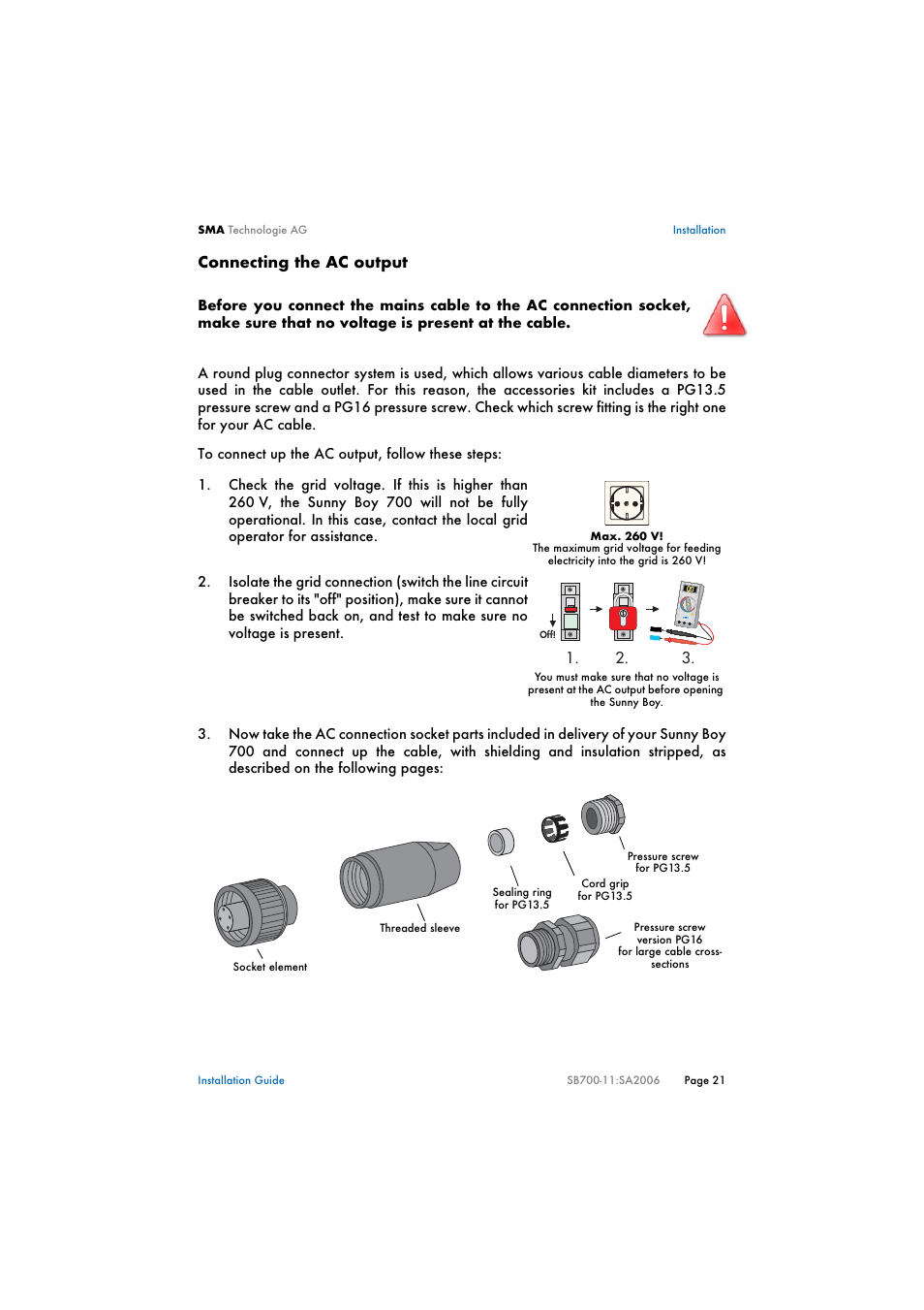 SMA SB 700 User Manual | Page 21 / 52