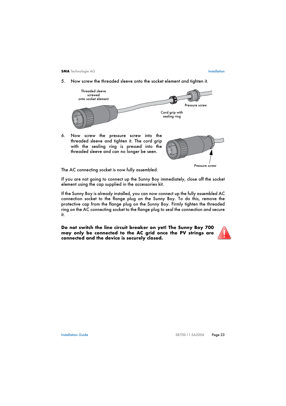 SMA SB 700 User Manual | Page 23 / 52