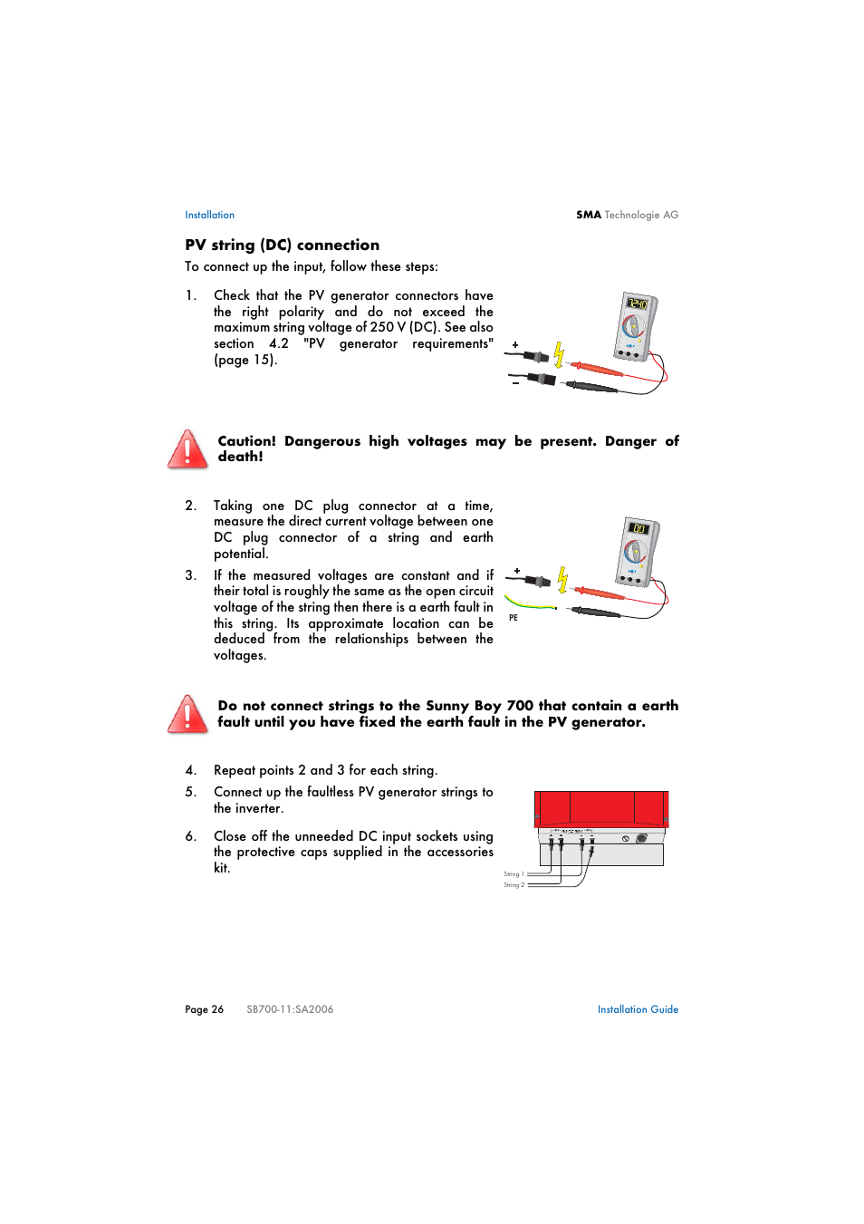 SMA SB 700 User Manual | Page 26 / 52