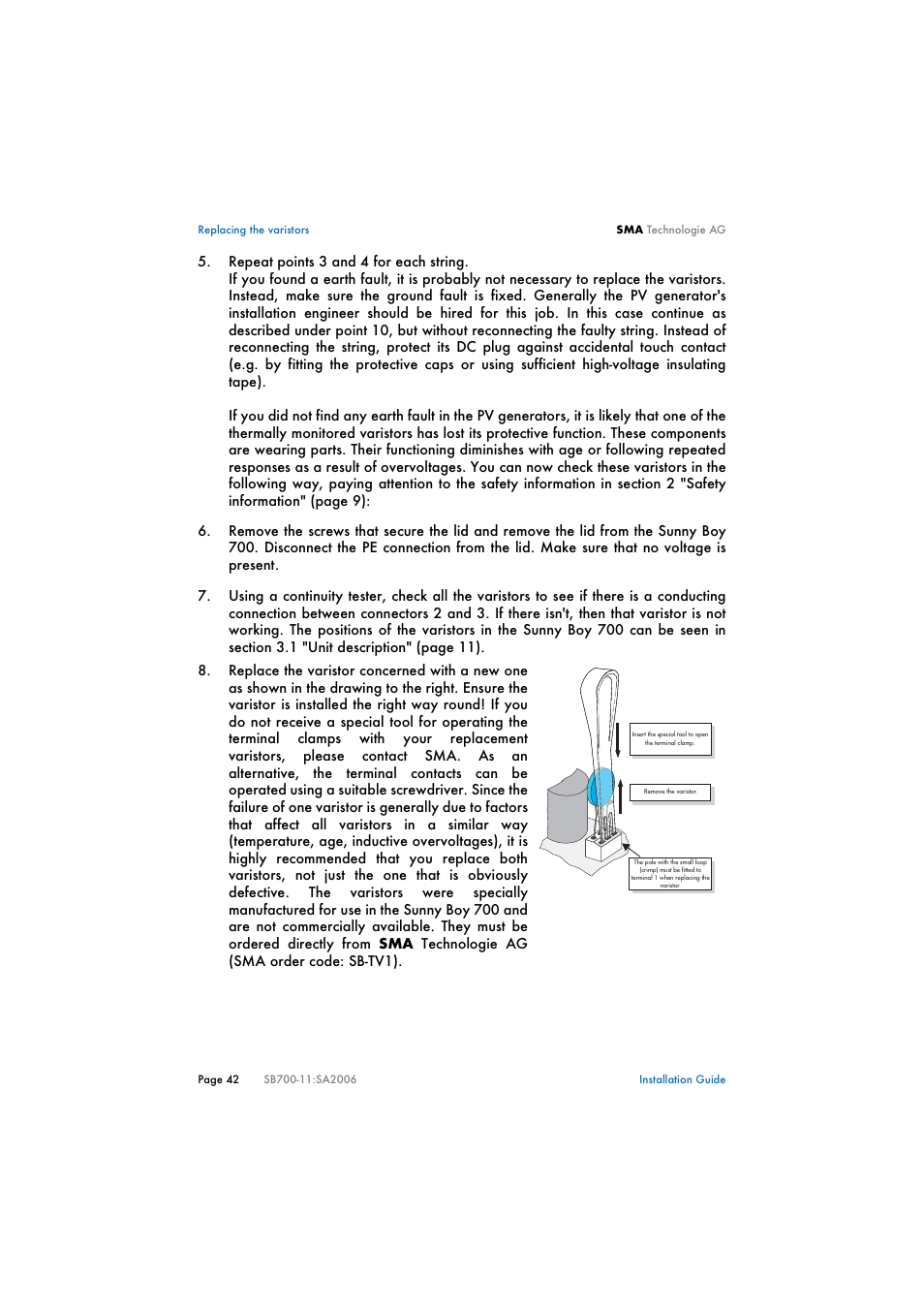 SMA SB 700 User Manual | Page 42 / 52